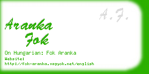 aranka fok business card